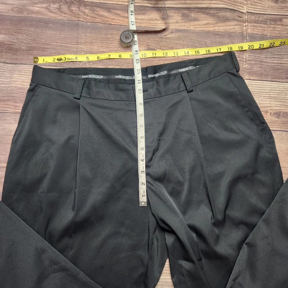 Nike Golf Black Dri Fit Tour Performance Pleated Pants 36 X 32
